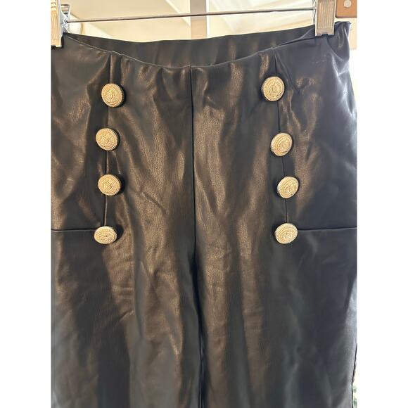 Generation Love Dawson Vegan Leather Button Leggings Black size XS - Picture 4 of 9